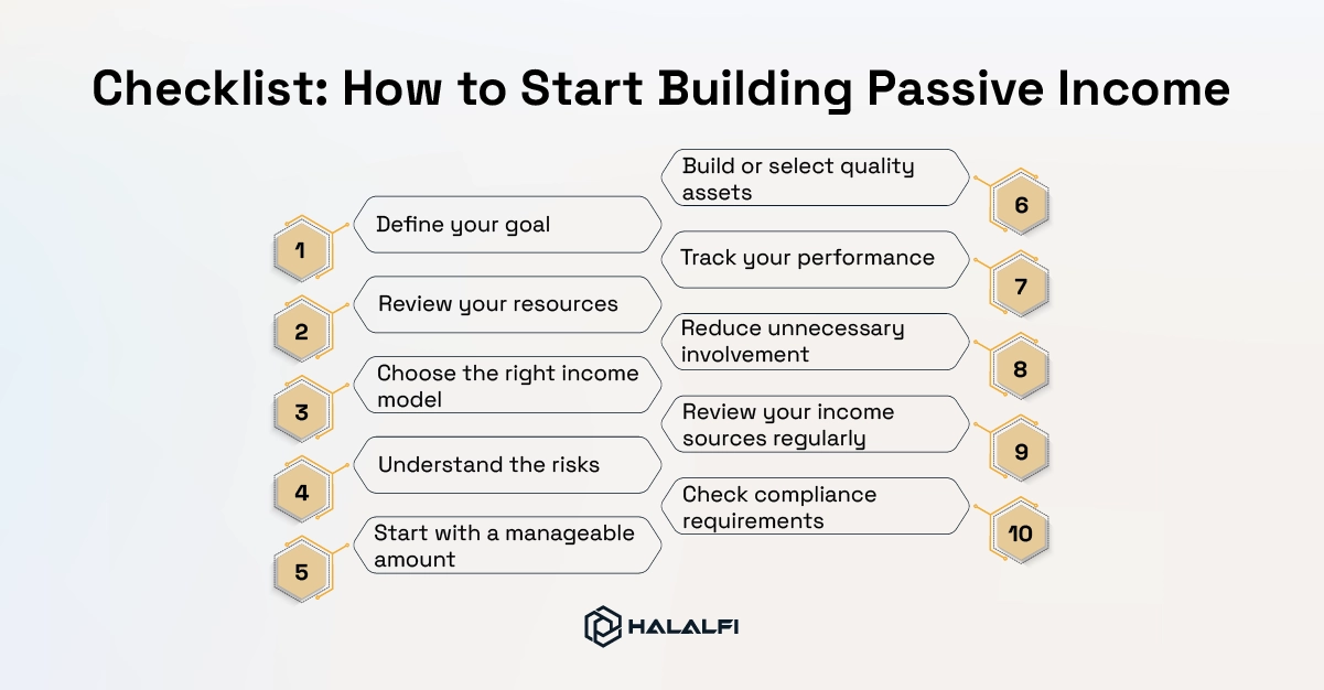 Checklist; How to Start Building Passive Income
